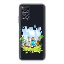 Чехол Майнкрафт на Xiaomi Redmi Note 11 Pro (AlphaPrint) Minecraft (персонажи Minecraft)