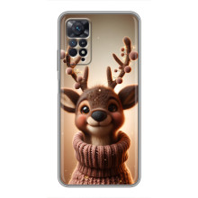 Яркий чехол для Xiaomi Redmi Note 11 Pro с Зимними Оленятами – Олень в свитере