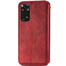 Шкіряний чохол книжка GETMAN Cubic (PU) для Xiaomi Redmi Note 11 (Global) / Note 11S – Червоний