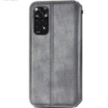 Кожаный чехол-книжка GETMAN Cubic (PU) для Xiaomi Redmi Note 11 (Global) / Note 11S – Серый