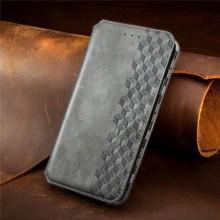 Кожаный чехол-книжка GETMAN Cubic (PU) для Xiaomi Redmi Note 11 (Global) / Note 11S – Серый