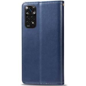 Кожаный чехол-книжка GETMAN Gallant (PU) для Xiaomi Redmi Note 11 (Global) / Note 11S – Синий