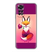 Чехлы с картинкой Лисички для Xiaomi Redmi Note 11 / 11s (VPrint) (Лисичка с розочкой)
