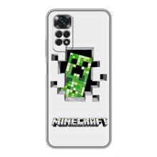 Чехол Майнкрафт на Xiaomi Redmi Note 11 / 11s (AlphaPrint) Minecraft – крипер Майнкрафт