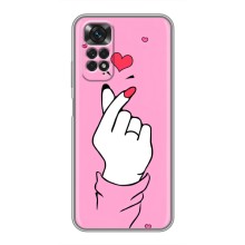 Чехол с принтом для Xiaomi Redmi Note 11 / 11s (AlphaPrint - Знак сердечка) – Знак Love