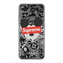 Чохол з Брендами одягу на Редмі Нот 11 – Supreme Маус