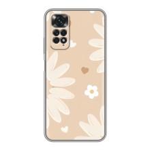 Чохол з квітковим принтом на Xiaomi Redmi Note 11 / 11s – Бежеві квіти