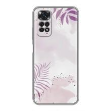 Чохол з квітковим принтом на Xiaomi Redmi Note 11 / 11s – Фіолетове листя
