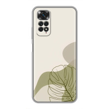 Силиконовый чехол с принтом в цветах на Xiaomi Redmi Note 11 / 11s – Монстера зелёная