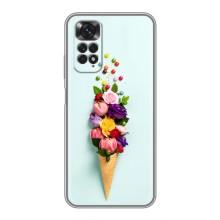 Чехлы с тематикой "ЦВЕТЫ" на Xiaomi Redmi Note 11 / 11s (Цветок-мороженное)