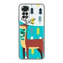 Силіконовий бампер з картинкою звірів для Xiaomi Redmi Note 11 / 11s (Олень із шарфом)