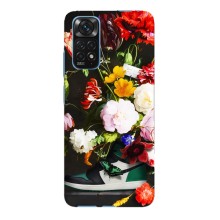 Брендновые Чехлы для Xiaomi Redmi Note 11E Pro - (PREMIUMPrint) – Nike цветы