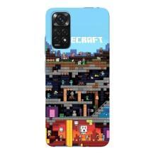 Чохол Майнкрафт на Xiaomi Redmi Note 11E Pro (AlphaPrint) Minecraft (фон Minecraft)