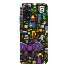 Чохол Майнкрафт на Xiaomi Redmi Note 11E Pro (AlphaPrint) Minecraft (Колаж Майнкрафт)