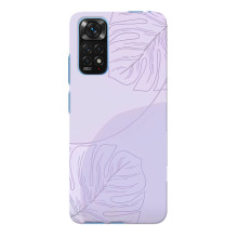 Чехол цветочный дизайн для Xiaomi Redmi Note 11E Pro – Монстера фиолетовая