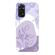 Силконовий чохол з принтом в квітах на Xiaomi Redmi Note 11E Pro (Фіолетовий дизайн)