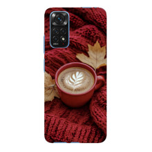Чехол с уникальным дизайном «Осень с кофе» для Xiaomi Redmi Note 11E Pro – Кофе на пледе