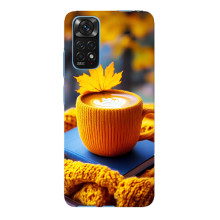 Чехол с уникальным дизайном «Осень с кофе» для Xiaomi Redmi Note 11E Pro – Кофе с жёлтым