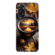 Чехол с уникальным дизайном «Осень с кофе» для Xiaomi Redmi Note 11E Pro – Тёмный кофе