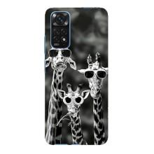 Силіконовий чохол з КАРТИНКАМИ літо для Xiaomi Redmi Note 11E Pro (AlphaPrint) (Жирафи в окулярах)