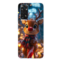 Яркий чехол для Xiaomi Redmi Note 11E Pro с Зимними Оленятами – Олень в шарфе