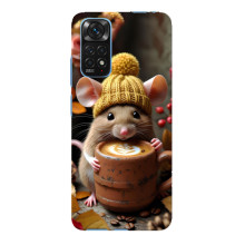 Печатный чехол «Зверята с кофе» для Xiaomi Redmi Note 11E Pro – Медведь с кофе