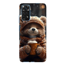 Печатный чехол «Зверята с кофе» для Xiaomi Redmi Note 11E Pro – Мишка с кофе