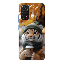 Печатный чехол «Зверята с кофе» для Xiaomi Redmi Note 11E Pro – Тигр с кофе