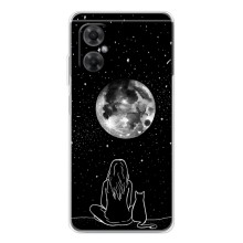 Чехол с рисунком кот на Xiaomi Redmi Note 11R (Девушка с котом)