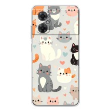 Чехол с рисунком кот на Xiaomi Redmi Note 11R (Коллаж котов)