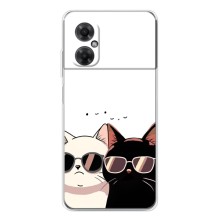 Чехол с рисунком кот на Xiaomi Redmi Note 11R (Коты в очках)