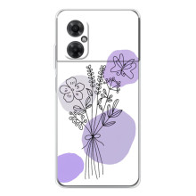 Силиконовый чехол с принтом в цветах на Xiaomi Redmi Note 11R – Фиолетовый букет