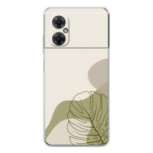 Силиконовый чехол с принтом в цветах на Xiaomi Redmi Note 11R – Монстера зелёная