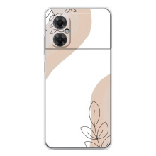 Силиконовый чехол с принтом в цветах на Xiaomi Redmi Note 11R – Нюдовый дизайн