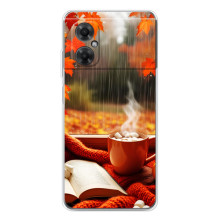 Чехол с уникальным дизайном «Осень с кофе» для Xiaomi Redmi Note 11R – Кофе и дождь
