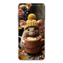 Друкований чохол 'Звірята з кавою' для Xiaomi Redmi Note 11R – Мишка з кавою