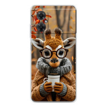 Друкований чохол 'Звірята з кавою' для Xiaomi Redmi Note 11R – Жираф з кавою