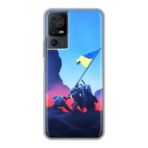 Чехол с украинским воином на Xiaomi Redmi Note 11S 5G (Украинский прапор)