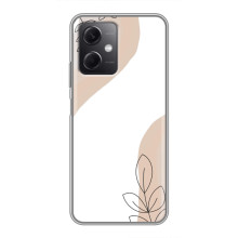 Силиконовый чехол с принтом в цветах на Xiaomi Redmi Note 12 (5G) – Нюдовый дизайн
