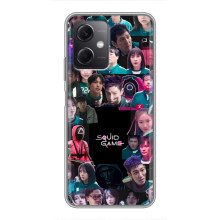 Чехол Гра в кальмара для Xiaomi Redmi Note 12 (5G) – Коллаж игры кальмара