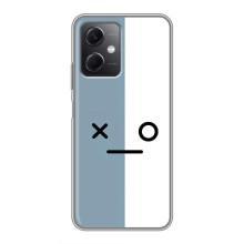 Силиконовые Чехлы (смешные стикеры) для Xiaomi Redmi Note 12 (5G) – Серо-белый