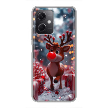 Яркий чехол для Xiaomi Redmi Note 12 (5G) с Зимними Оленятами – Олень среди подарков