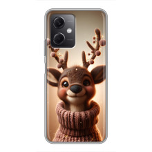 Яркий чехол для Xiaomi Redmi Note 12 (5G) с Зимними Оленятами – Олень в свитере