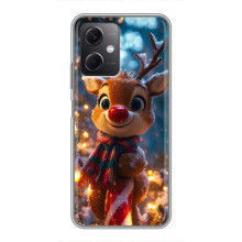 Яркий чехол для Xiaomi Redmi Note 12 (5G) с Зимними Оленятами – Олень в шарфе