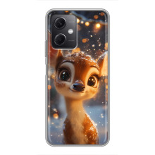 Яркий чехол для Xiaomi Redmi Note 12 (5G) с Зимними Оленятами – Оленёнок среди гирлянд