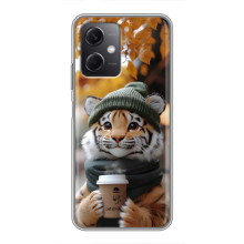 Печатный чехол «Зверята с кофе» для Xiaomi Redmi Note 12 (5G) – Тигр с кофе