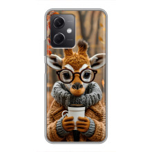 Печатный чехол «Зверята с кофе» для Xiaomi Redmi Note 12 (5G) – Жираф с кофе