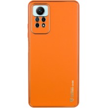 Кожаный чехол Xshield для Xiaomi Redmi Note 12 Pro 4G – Оранжевый