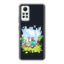 Чехол Майнкрафт на Xiaomi Redmi Note 12 Pro (4g) (AlphaPrint) Minecraft – персонажи Minecraft