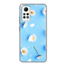 Чехол с Цветами для Xiaomi Redmi Note 12 Pro (4g) (ромашки на голубом)